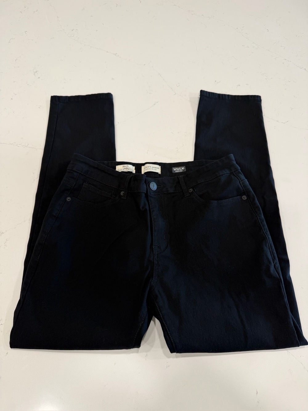 Scott James Men’s Black Slim Fit Stretch Jeans